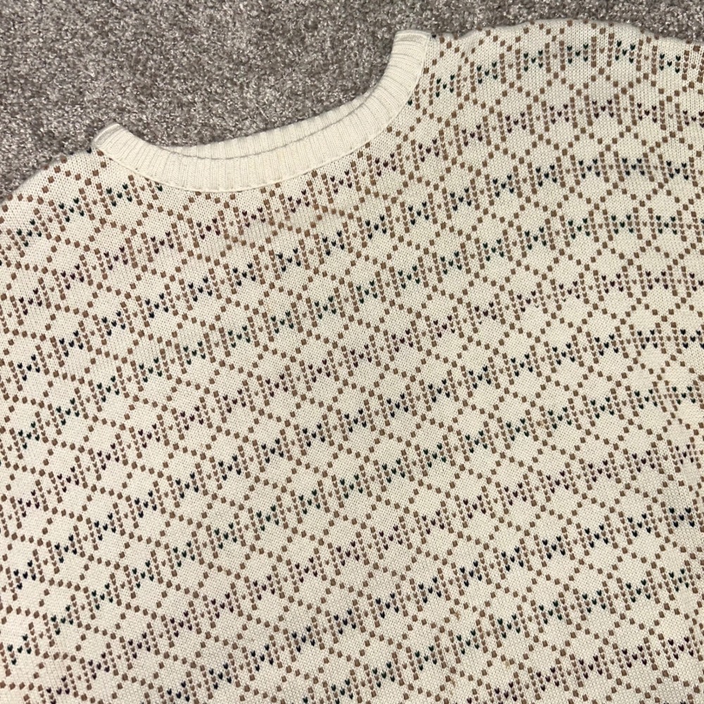 Chaps Ralph Lauren Men's XL Geometric Knit Vintage Sweater Made USA 100% Cotton